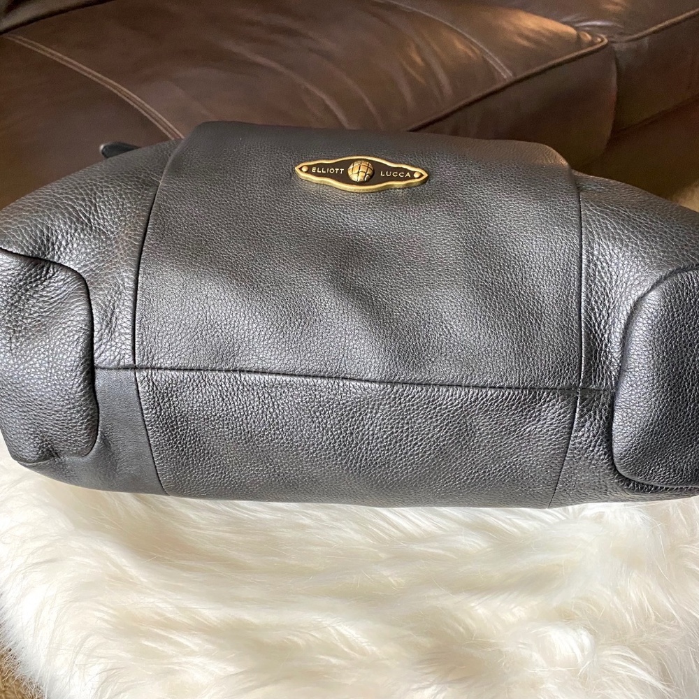 NWT Elliot Lucca Black Leather Satchel - Picture 12 of 12